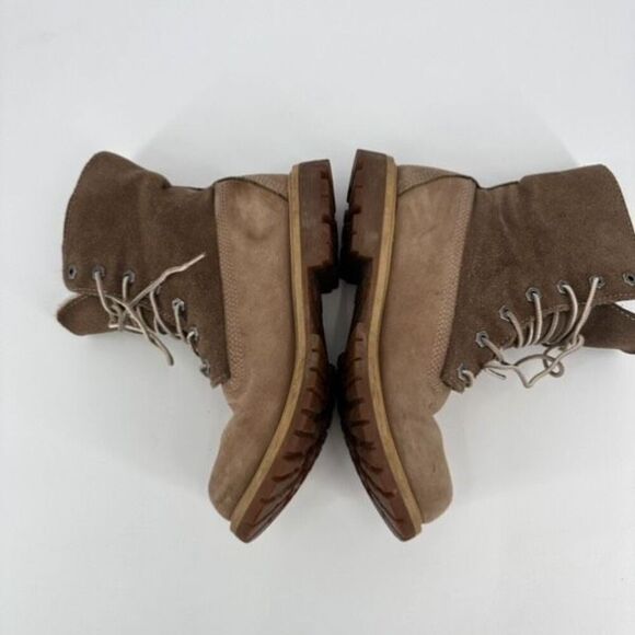 Timberland Women's Leather Waterproof Roll Fold-Over Teddy Fleece Boots Size 8 - Picture 4 of 12